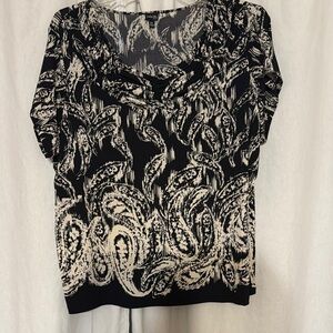 Rafaella Black and White Graphic Blouse